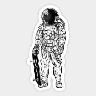 Skateboard Astronaut Sticker